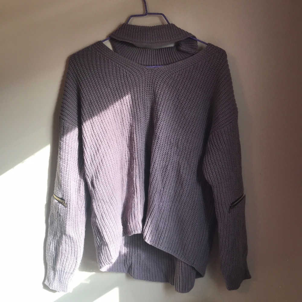 purple sweater